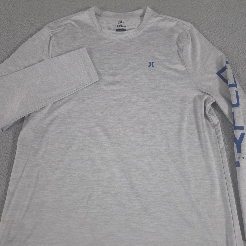 Hurley Shirt Mens Large Gray Sunny Side Hybrid Stretch UPF Tagless Sunshirt Tee